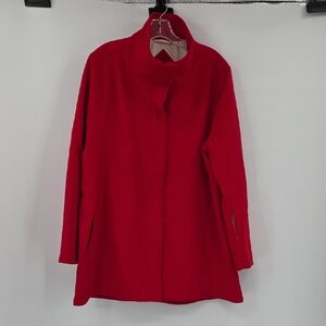 Pendleton Wool Woolen Mills Bright Red Full Zip Duffle Coat Women's Size XL